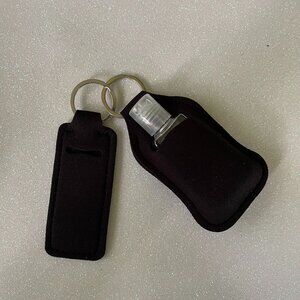 NWOT Lot of 10 Three Piece Neoprene Sanitizer/Bottle & Lip Balm Holder Keychain